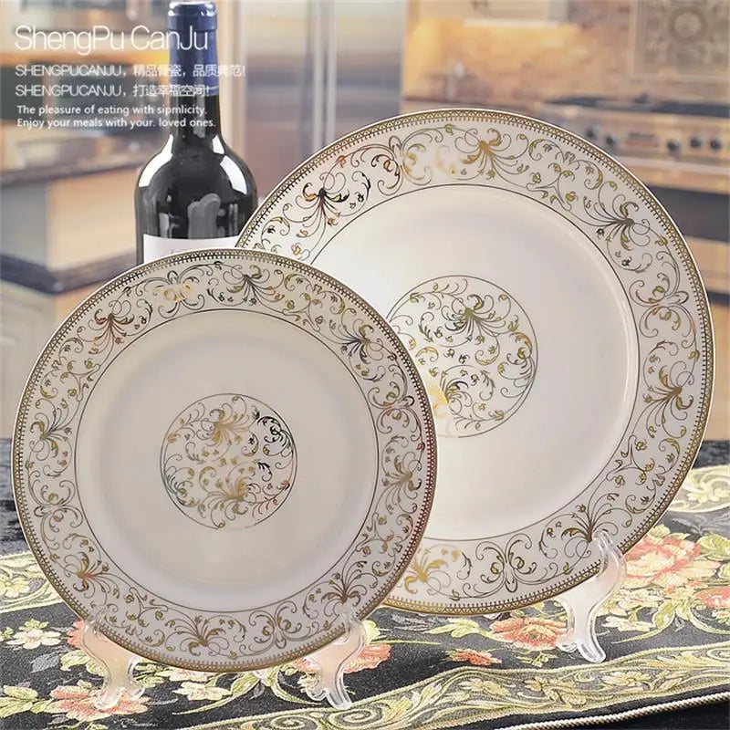 46-piece Set, Royal Gold FIne Bone China Dinnerware