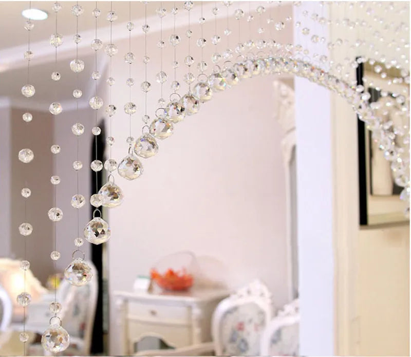 Luxury Crystal Glass Bead Curtain – Home Interior Decor & Wedding Backdrop – Sparkling Hanging Room Divider for Events & Background Decoration