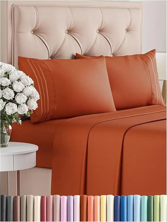 California King 4-Piece Sheet Set – Soft, Breathable & Cooling Hotel Luxury Bedding for Women, Men, Kids & Teens