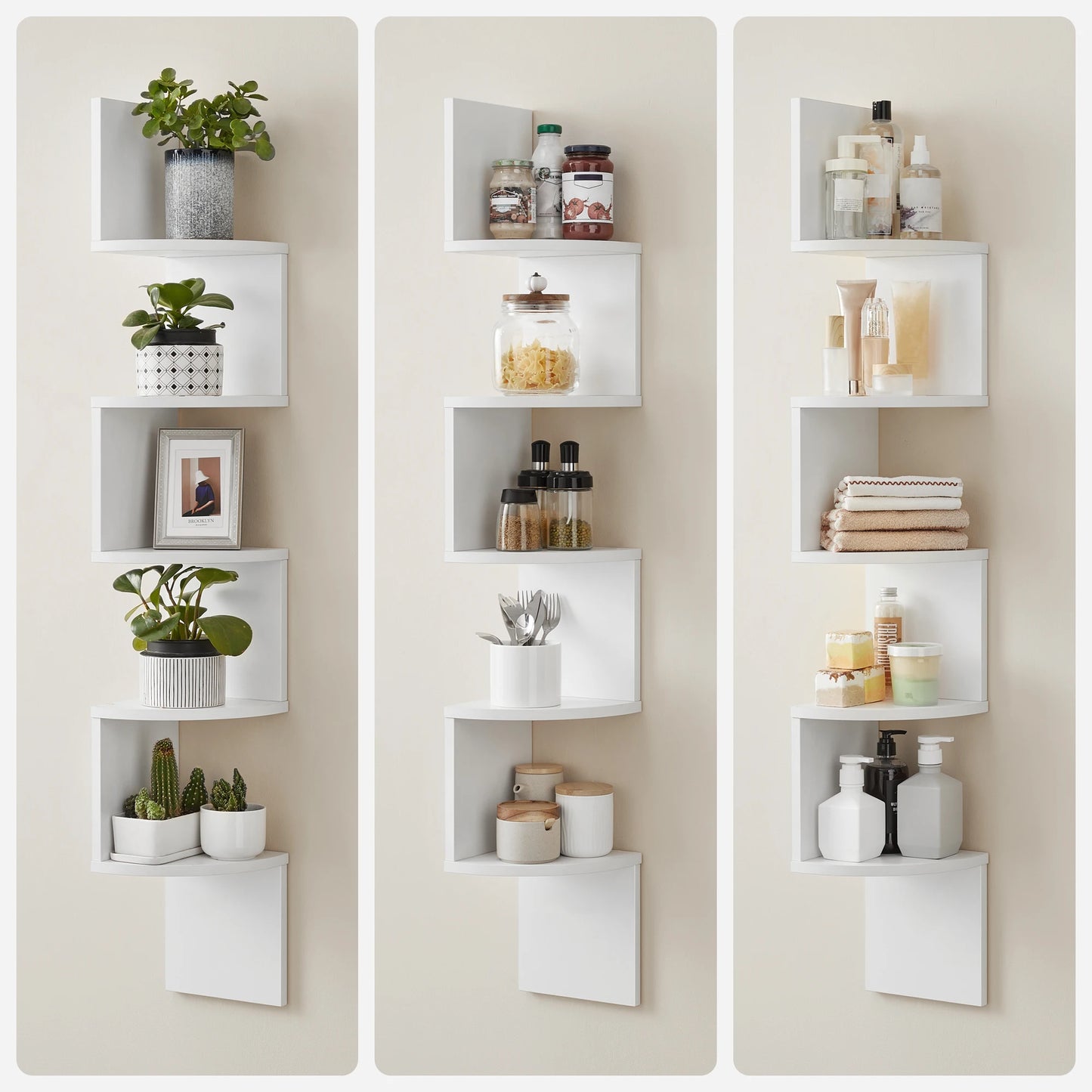VASAGLE  5-Tier Floating Corner Shelf