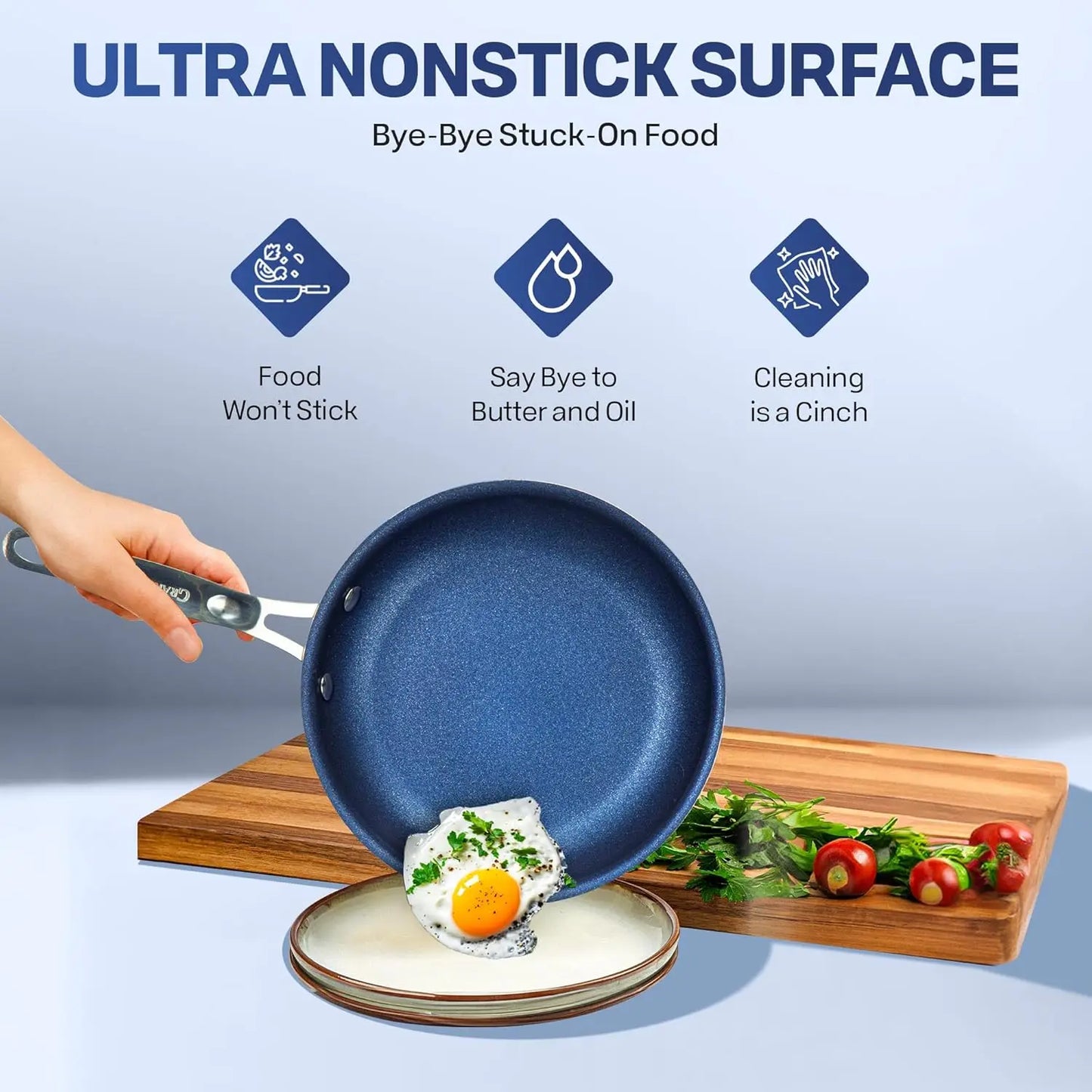 True 20-Piece Nonstick Pots and Pans Cookware & Bakeware Set – Deep Square Pan, Oven Safe, PFOA & PFOS-Free, Non-Toxic Kitchen Set