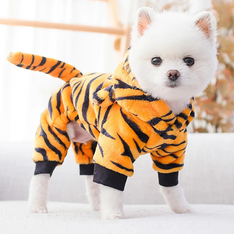 Soft Fleece Dog Jumpsuit – Warm Pet Hoodie for Small Dogs & Cats (Chihuahua, Yorkie, Puppy)