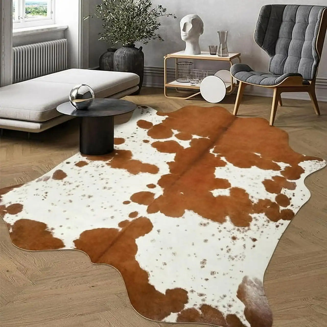 American style Animal Print Rug faux fur cowhide rug / carpet