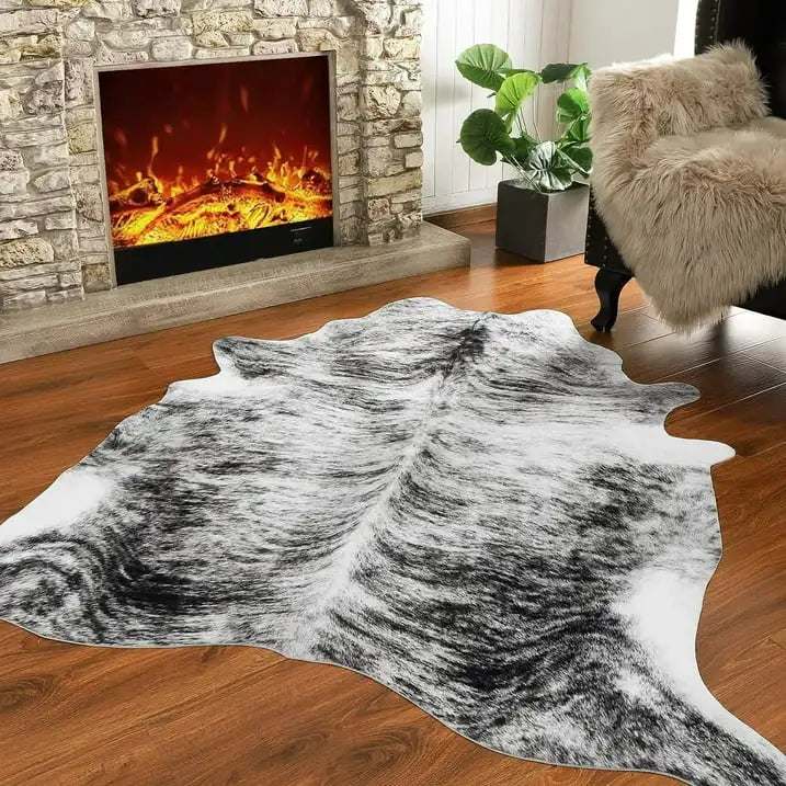 American style Animal Print Rug faux fur cowhide rug / carpet