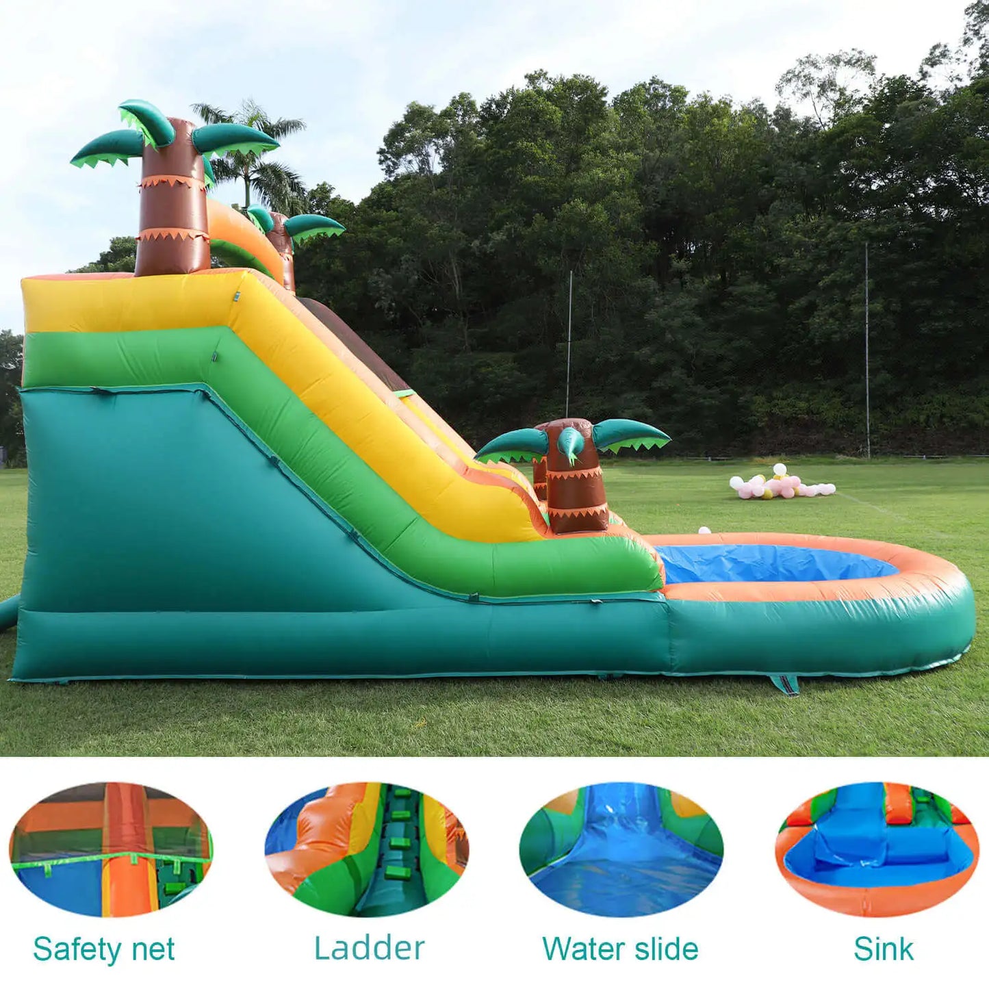 Inflatable Water Double Slide Splash Pool