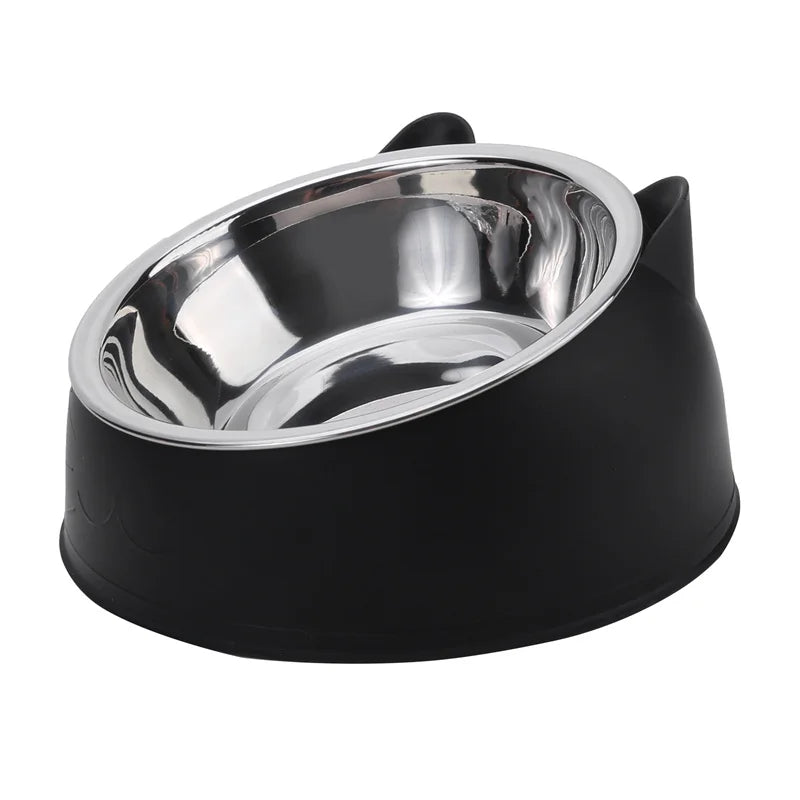 1pc Stainless Steel  Inclined Feeding Bowl