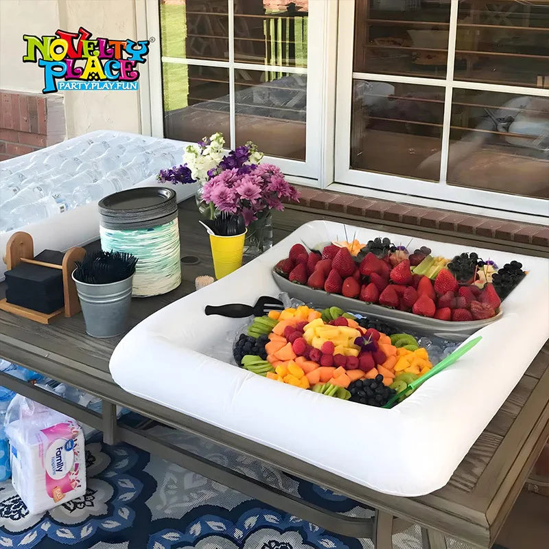 Inflatable Ice Bar Food & Drink Tray – Floating Pool Party Cooler for Snacks, Fruits, Beverages & Ice Storage – Portable Buffet Serving Bucket