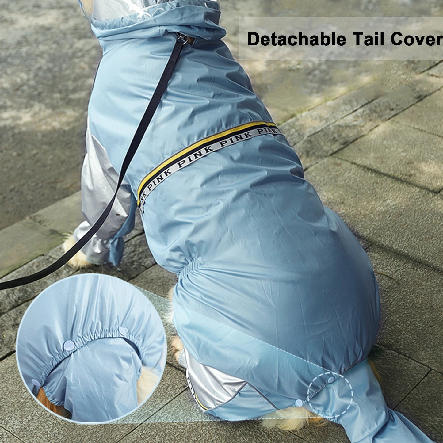 Waterproof Dog Raincoat – Adjustable, Lightweight Pet Jumpsuit with Hood