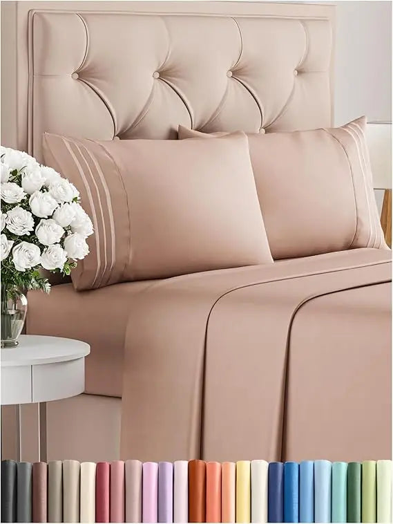 California King 4-Piece Sheet Set – Soft, Breathable & Cooling Hotel Luxury Bedding for Women, Men, Kids & Teens