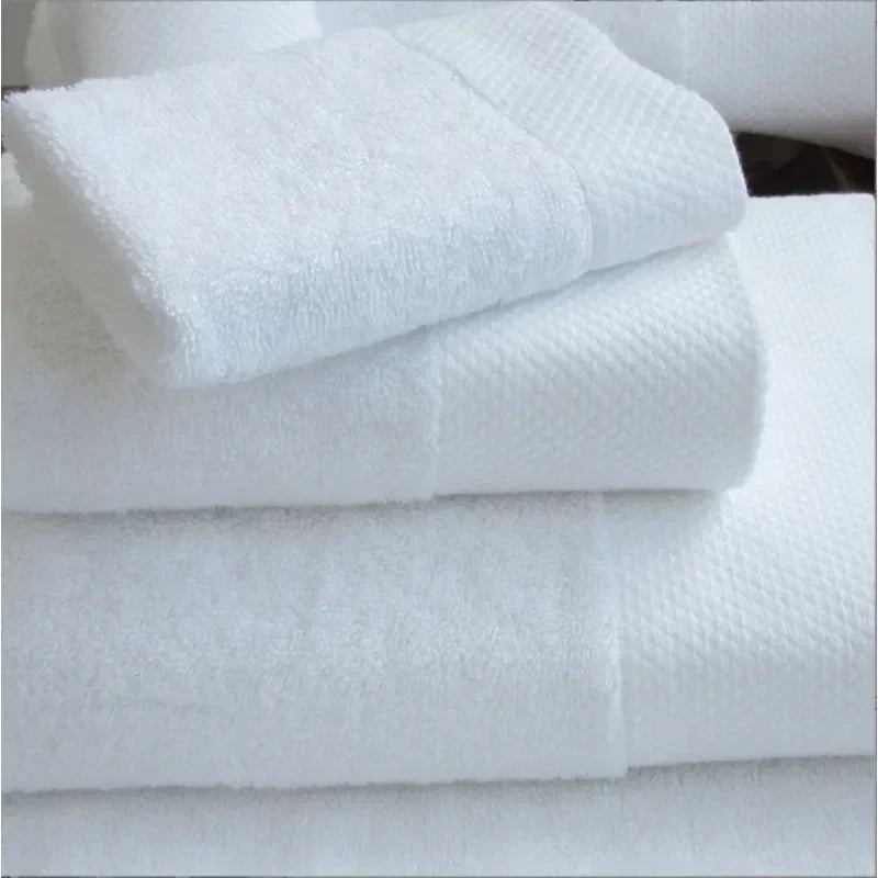 Embroidered Crown White Hotel Bath Towels