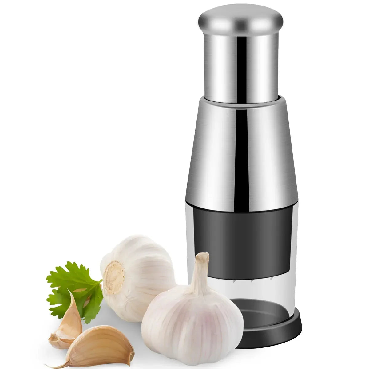 Manual Garlic Chopper & Crusher – Handheld Food Slicer for Vegetables, Herbs & Cooking Prep – Compact Kitchen Tool