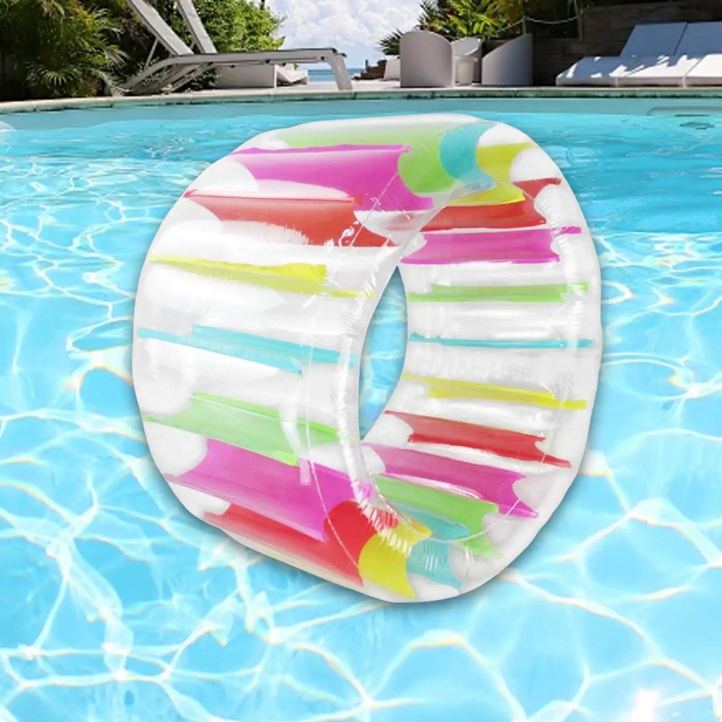 Giant Inflatable Water Roller Wheel – Colorful Outdoor Pool Toy for Kids & Adults, Fun Summer Lawn & Beach Activity