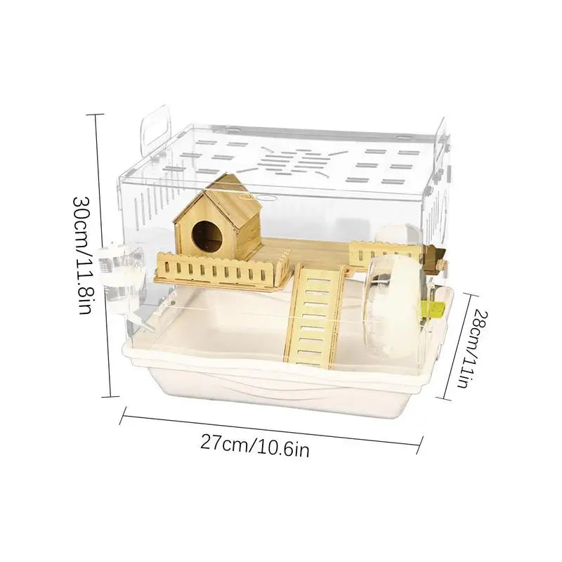 Two Story Acrylic  and Wooden Pet Cage
