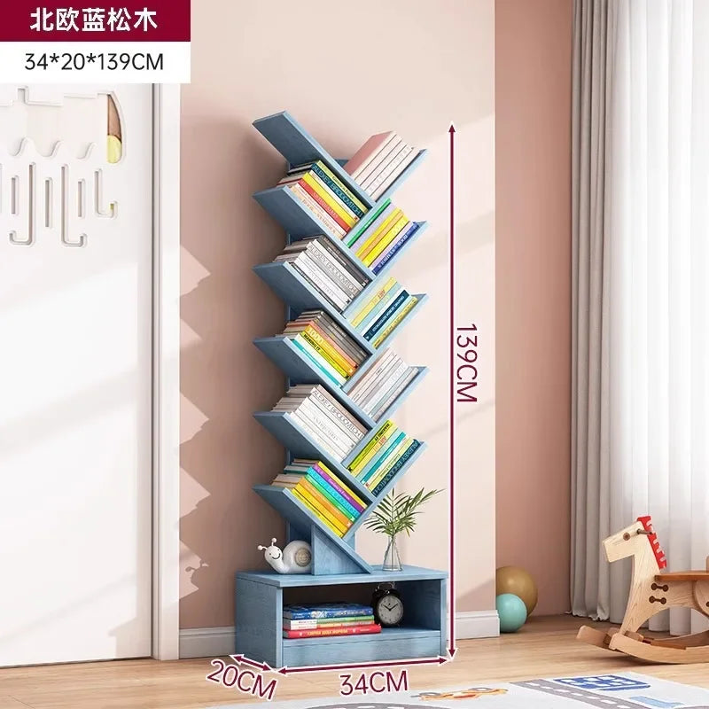 Standing Wooden Storage Rack Bookshelf