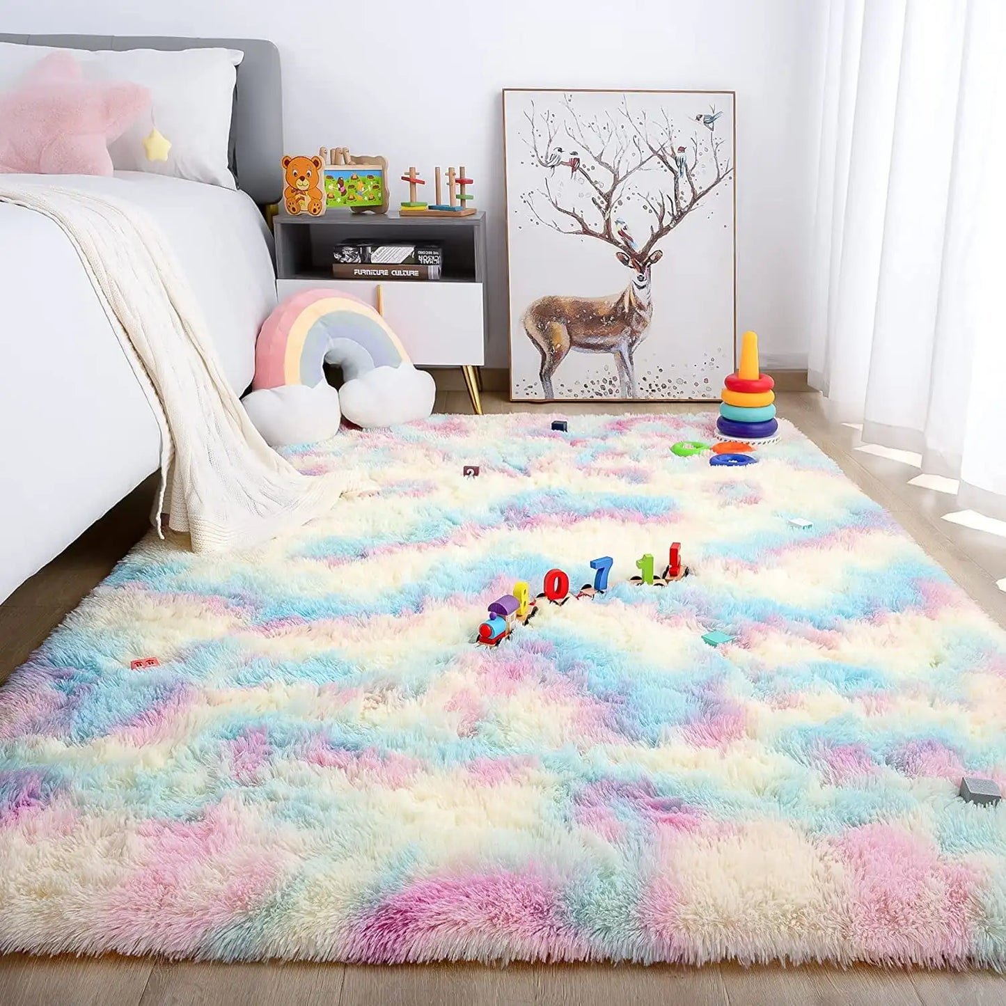 Super Soft Large Plush Tie Dye Velvet Rugs