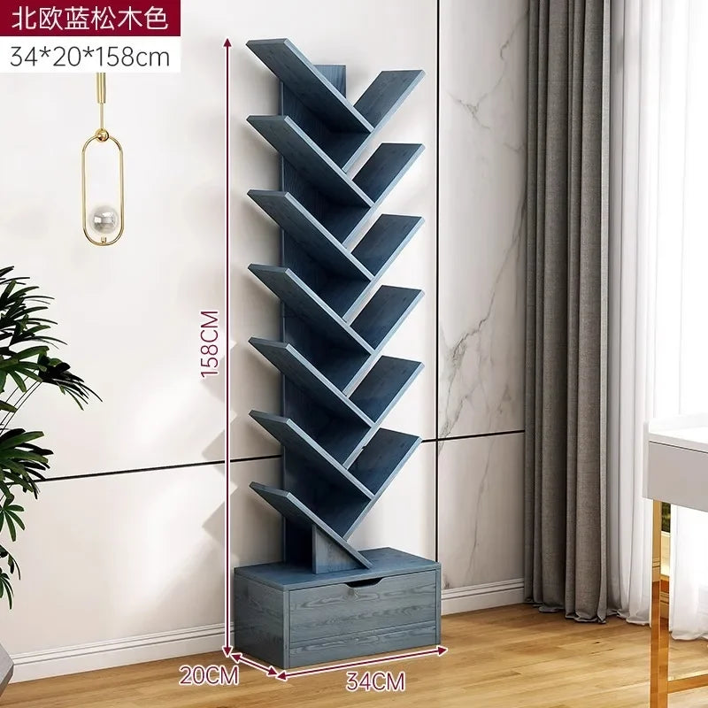 Standing Wooden Storage Rack Bookshelf