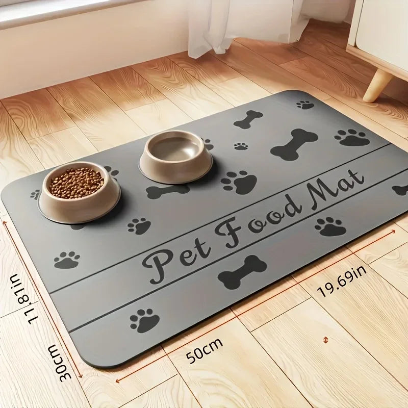 Absorbent Pet Feeding Mat with Waterproof Rubber Backing – Quick-Dry Placemat for Food & Water Bowls – Non-Slip Pet Water Dispenser Mat
