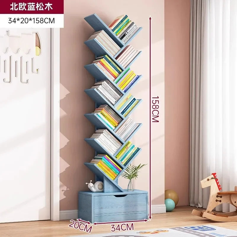 Standing Wooden Storage Rack Bookshelf