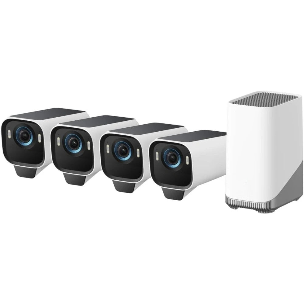 Hot Sale: EufyCam S3 Pro 4-Cam Kit — Solar-Powered Outdoor Wireless Security System with MaxColor Night Vision and 4K Resolution