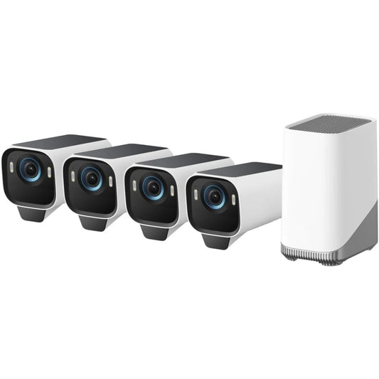Hot Sale: EufyCam S3 Pro 4-Cam Kit — Solar-Powered Outdoor Wireless Security System with MaxColor Night Vision and 4K Resolution