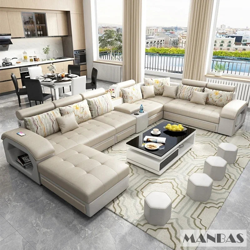 Big U Shape Couch / Sofa with shelves