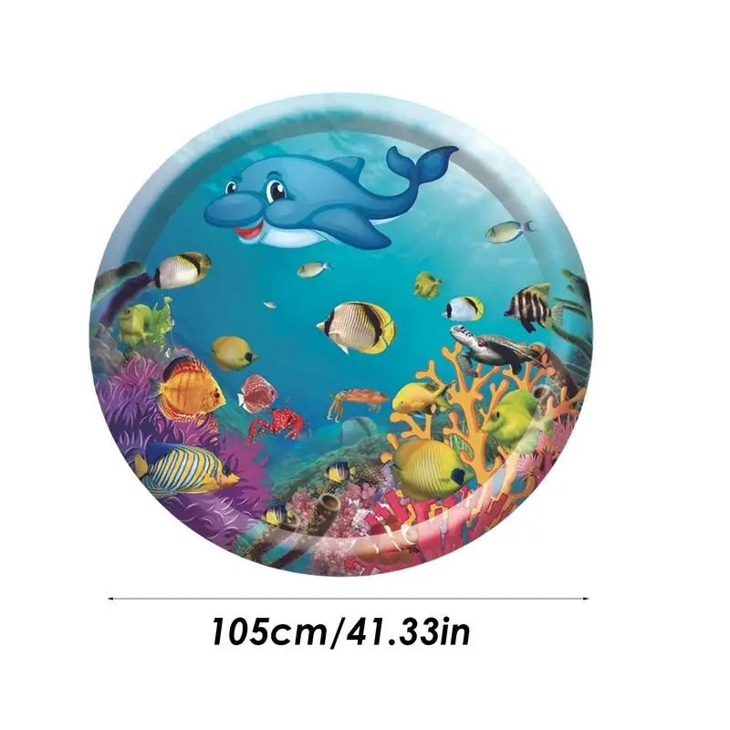 Inflatable Water Play Mat for Cats – Summer Sensory Pad & Cooling Bed – Round Pet Water Mat for Indoor/Outdoor Fun & Relief