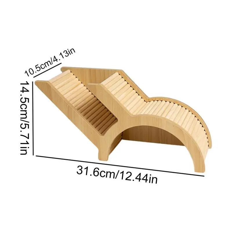 Wooden Small Animal House with Ladder Tunnel Playground Toys