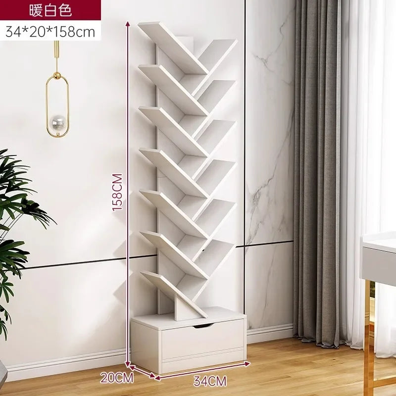 Standing Wooden Storage Rack Bookshelf