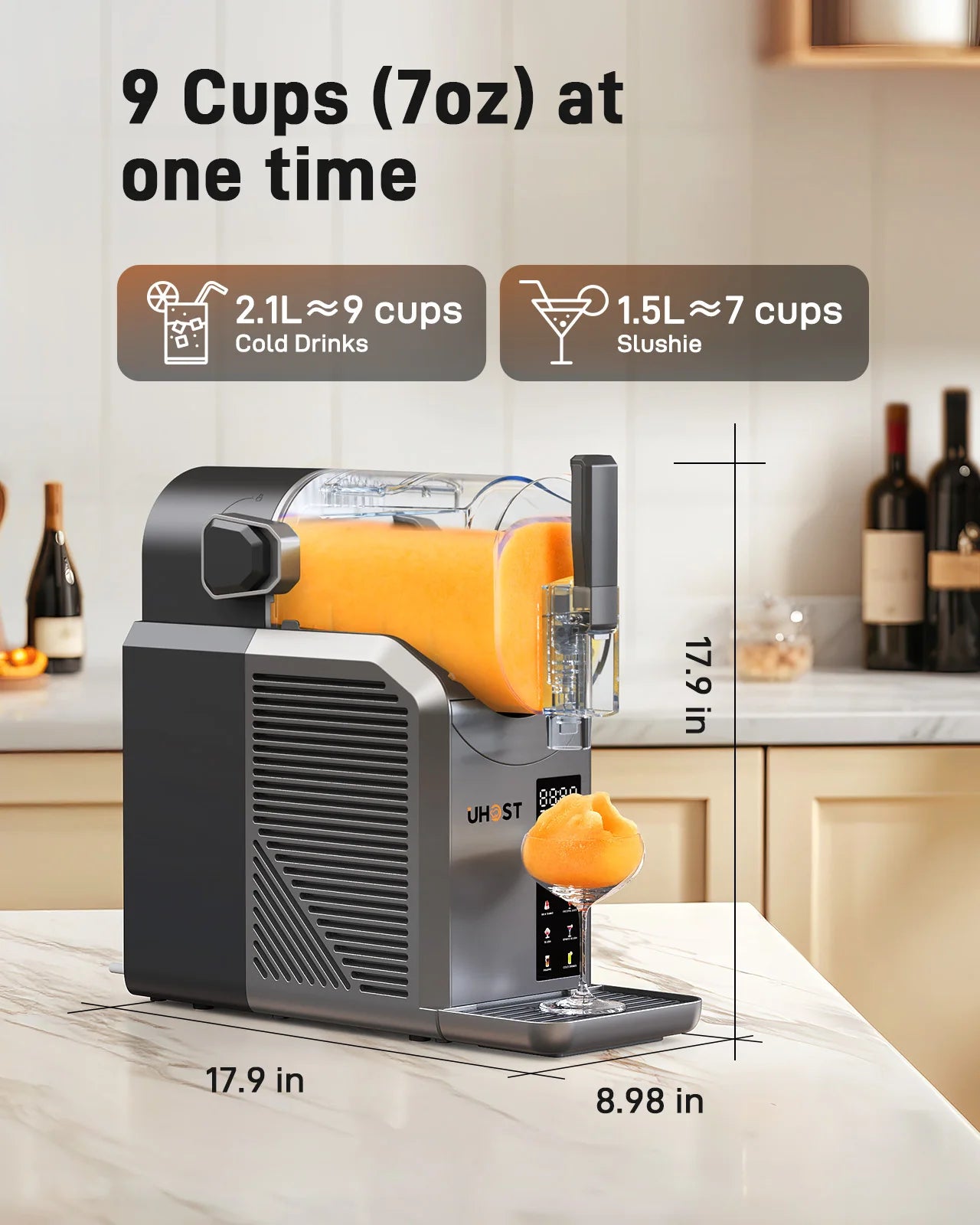 72 Oz Slushie Machine – Frozen Drink Maker with Fast Freezing & Self-Cleaning, No Ice Needed – Perfect for Home & Pool Parties