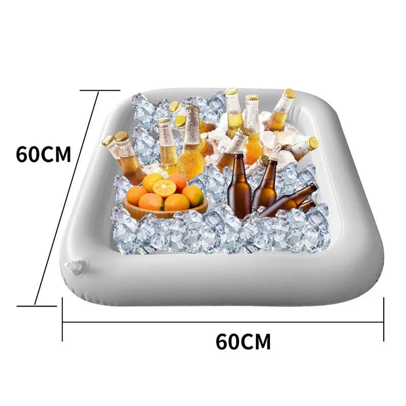 Inflatable Ice Bar Food & Drink Tray – Floating Pool Party Cooler for Snacks, Fruits, Beverages & Ice Storage – Portable Buffet Serving Bucket