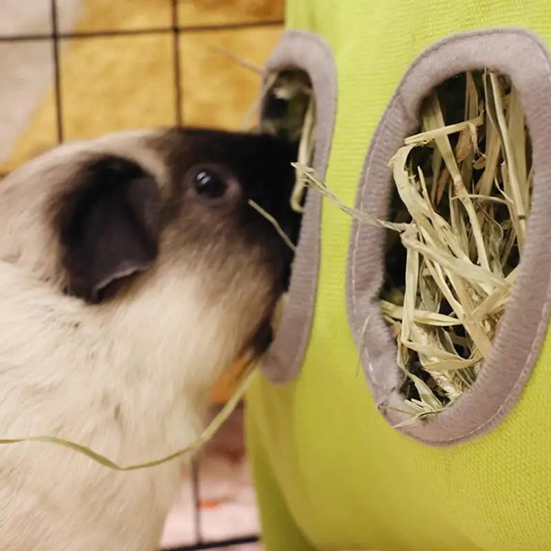 Hanging Hay Feeder Bag for Rabbits – Washable Slow-Feeding Pouch, Adorable Food Dispenser for Guinea Pigs, Bunnies, and Small Pets