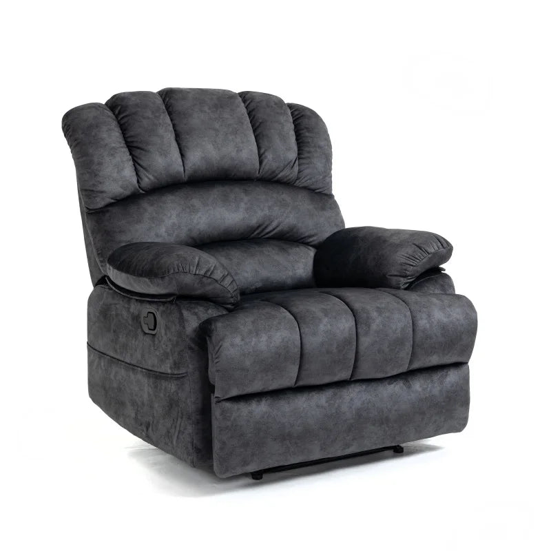 Large Manual Recliner Chair in Fabric – American-Style Lazy Reclining Chair for Adults, Comfortable Living Room Lounge Seat