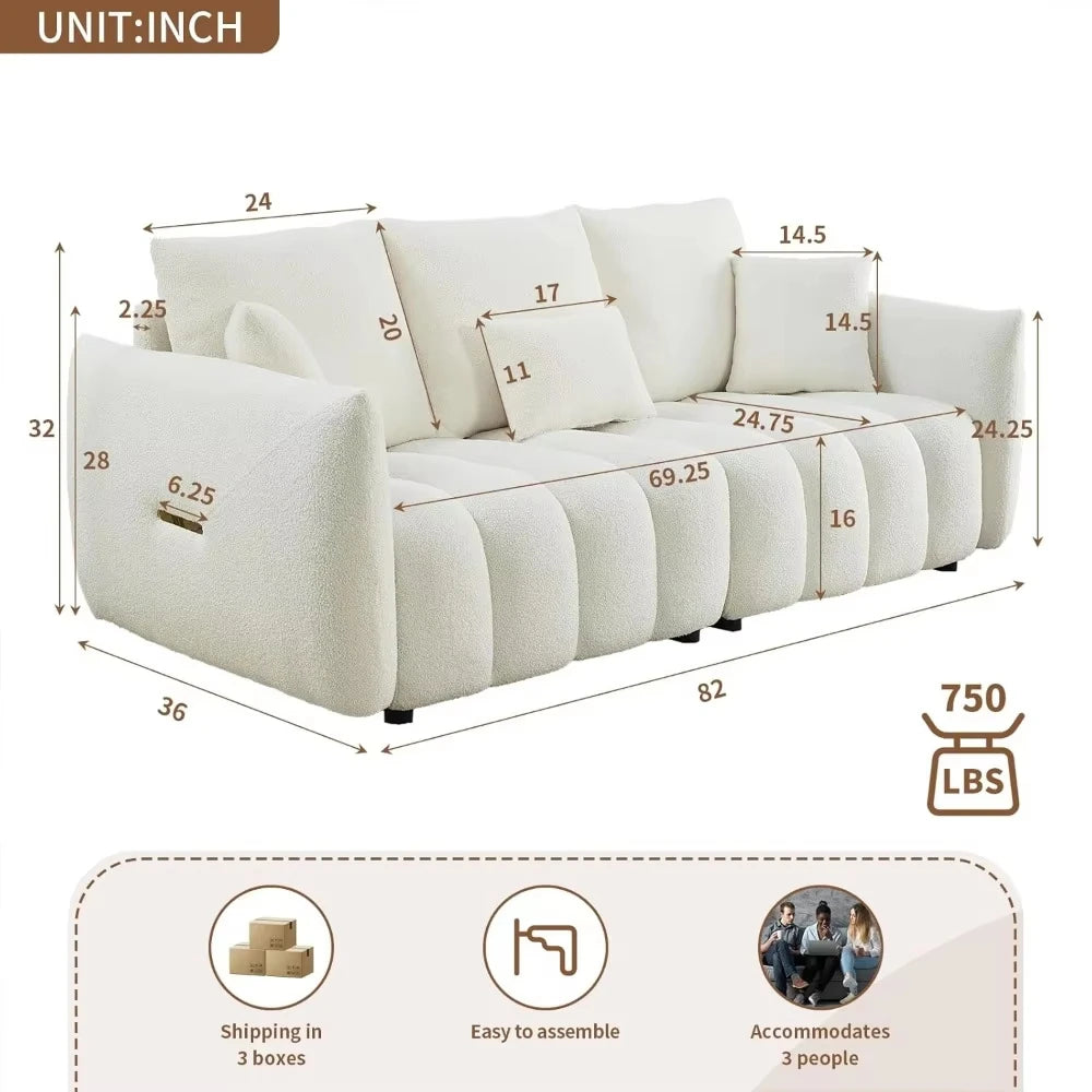 82" Modern Oversized 3 Seater Sofa / Couch
