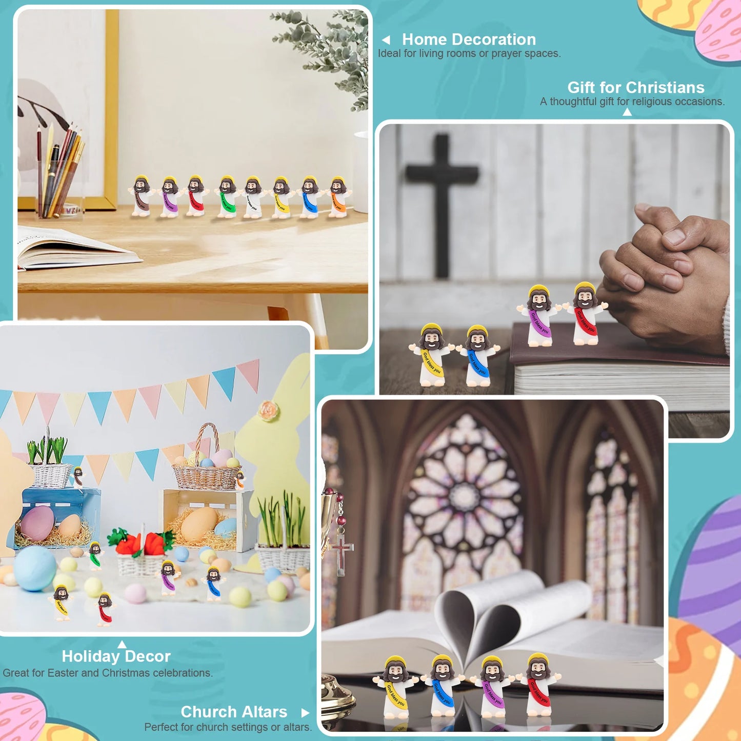 100/200PCS Multicolor Mini Jesus Figurines