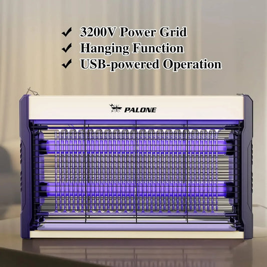 Electric Bug Zapper 3200V Indoor Insect Killer with Hanging Chain & Removable Tray – High-Voltage Mosquito Zapper for Home & Office