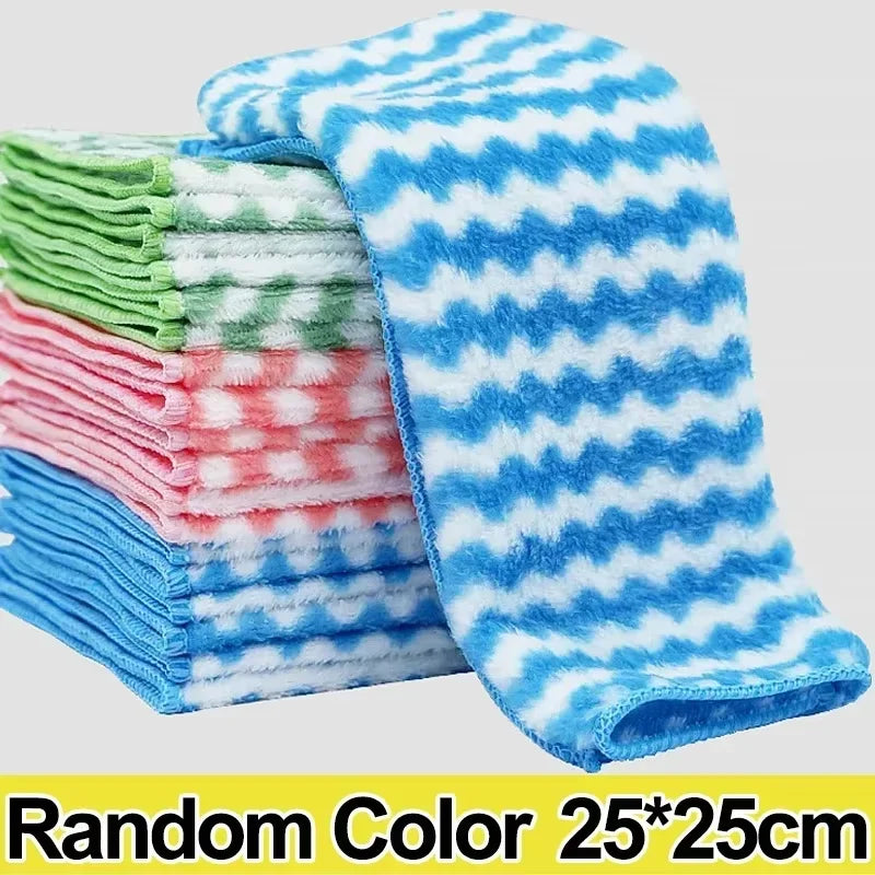 5/10/20pcs Kitchen Microfiber Cleaning Towel / Cloth