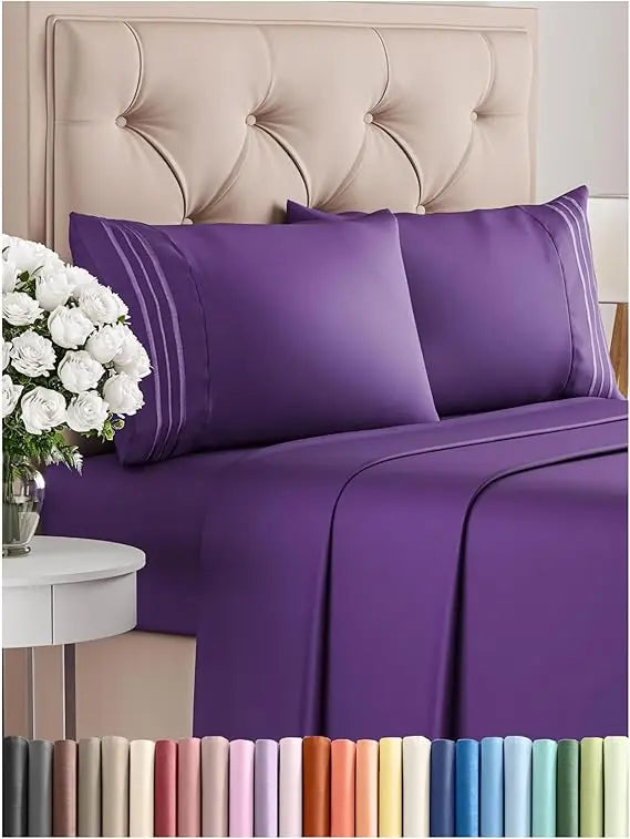 California King 4-Piece Sheet Set – Soft, Breathable & Cooling Hotel Luxury Bedding for Women, Men, Kids & Teens