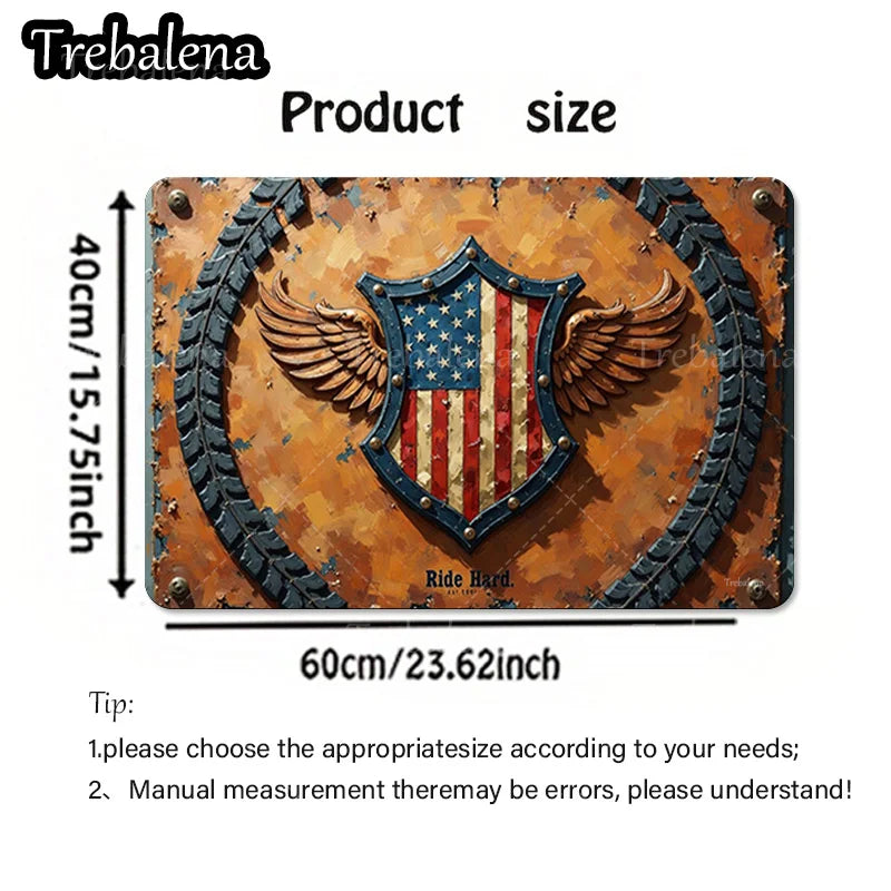 1pc Welcome Door Mat – American Flag Eagle Shield Patriotic Floor Mat