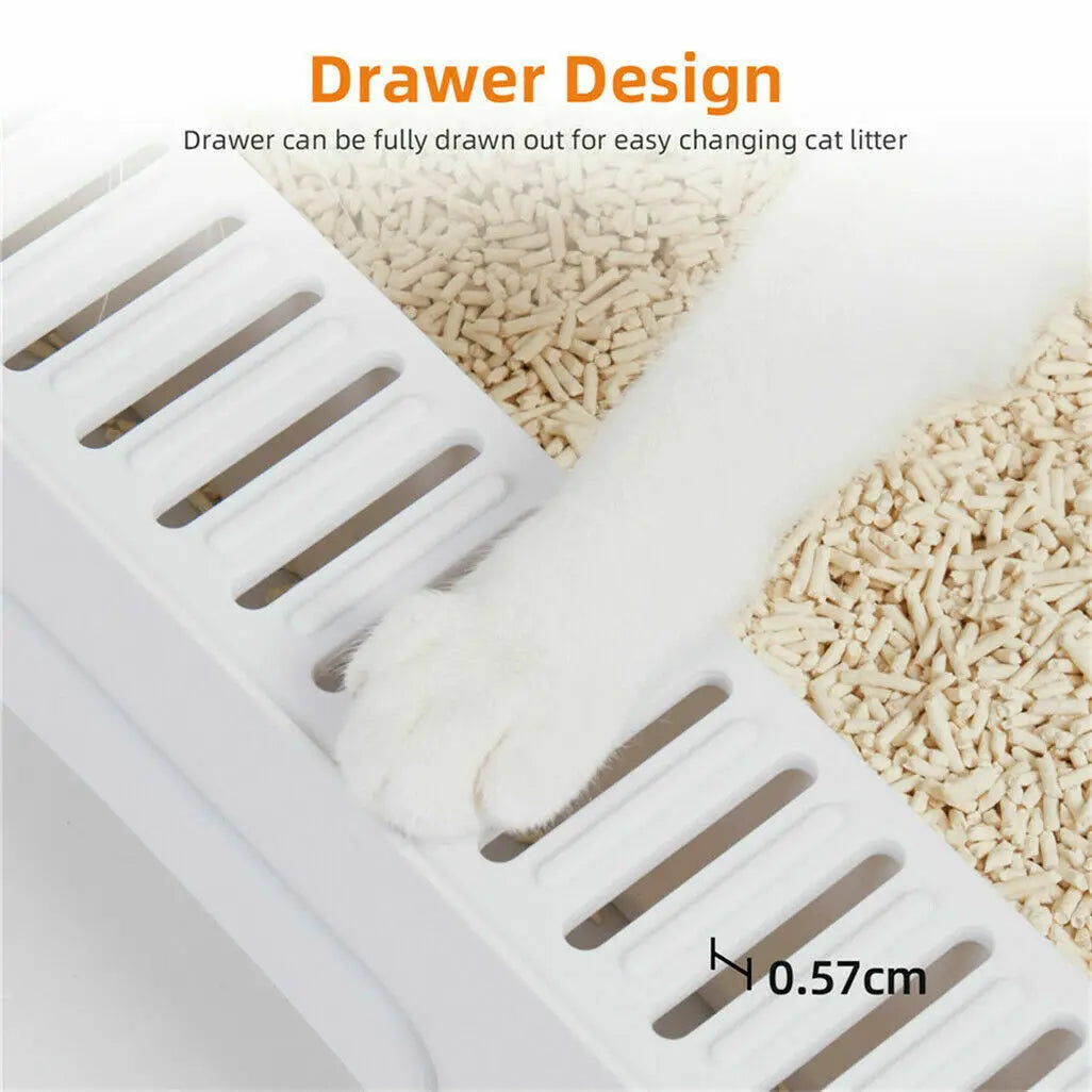 Enclosed Foldable Cat Litter Box with Scoop and Tray