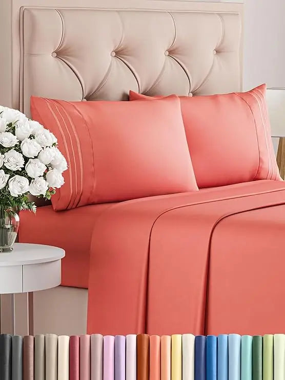 California King 4-Piece Sheet Set – Soft, Breathable & Cooling Hotel Luxury Bedding for Women, Men, Kids & Teens