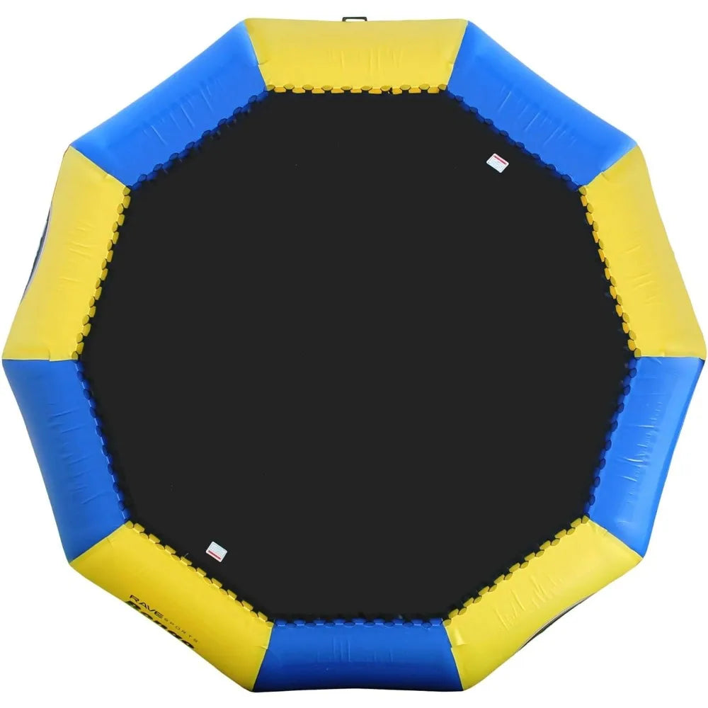 Inflatable Bongo Water Bouncer – 10FT / 13FT / 15FT / 20FT Recreational Water Trampoline with Ladder for Lake & Ocean Fun