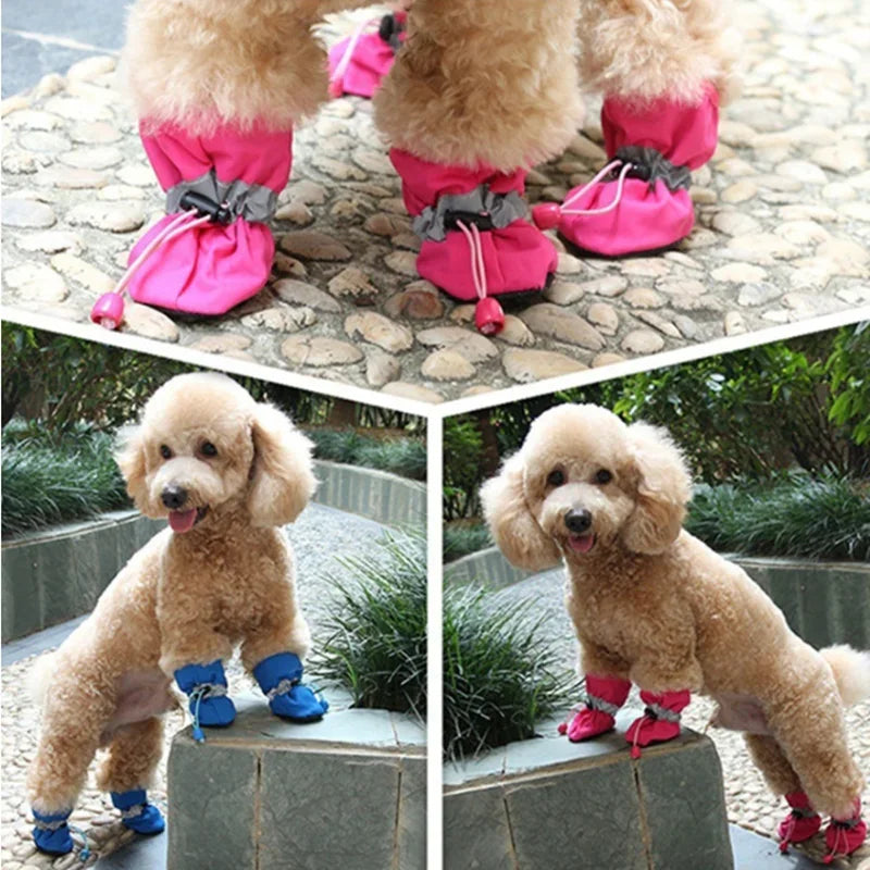4 PCS set Of Anti Slip Waterproof Pet Shoes