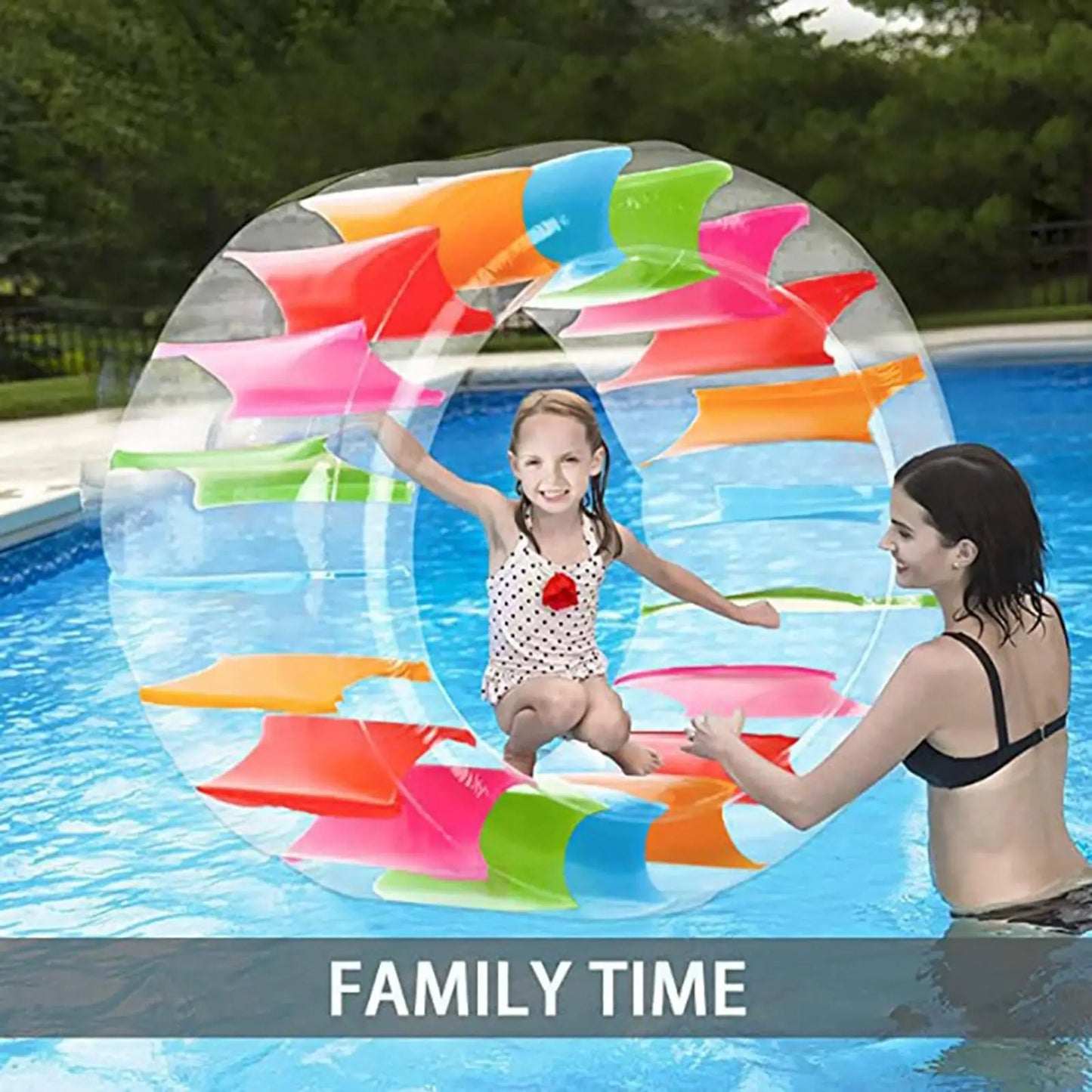 Giant Inflatable Water Roller Wheel – Colorful Outdoor Pool Toy for Kids & Adults, Fun Summer Lawn & Beach Activity