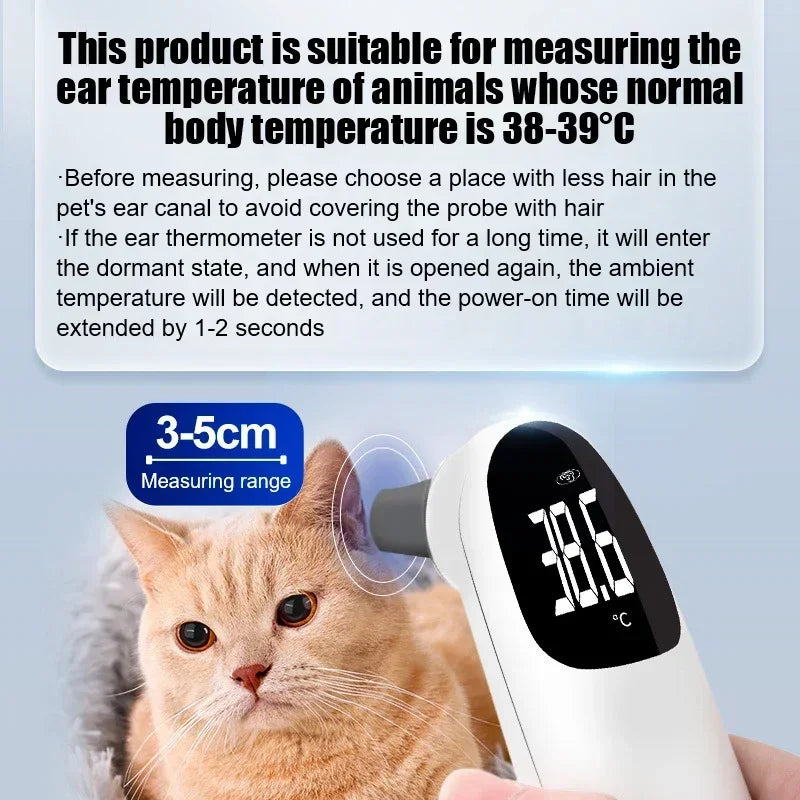 Pet Dog & Cat Ear Digital Thermometer – Non-Contact, Highly Accurate Electronic Temperature Monitor for Home & Clinic Use