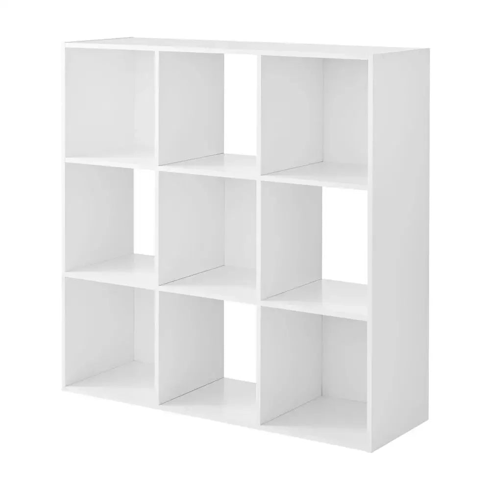 11" White Cube Storage Organizer – 9-Cube Shelf Unit for Office, Clothes, Crafts, and More
