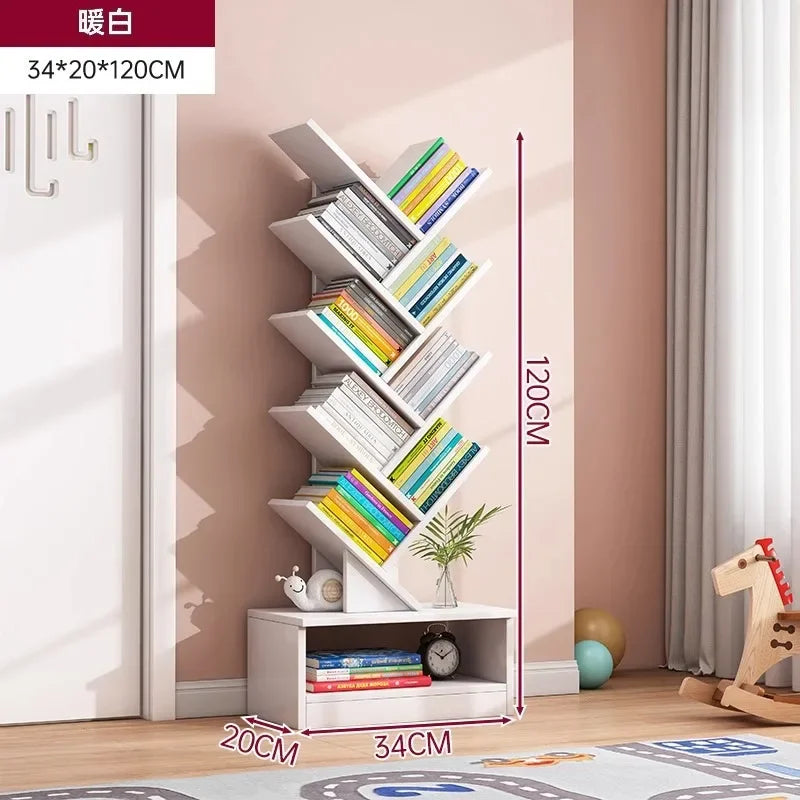 Standing Wooden Storage Rack Bookshelf