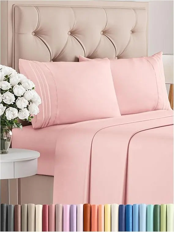 California King 4-Piece Sheet Set – Soft, Breathable & Cooling Hotel Luxury Bedding for Women, Men, Kids & Teens