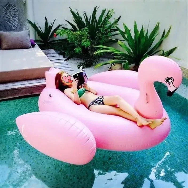 Inflatable Flamingo Pool Float Lounge Chair – Summer Air Mattress with Handles, Floating Bed for Outdoor Water Fun