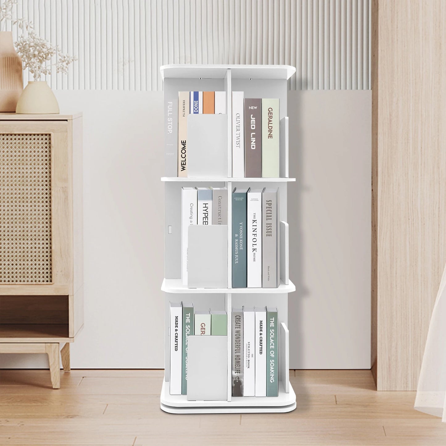3 Tier  360° Rotating Standing Bookcase