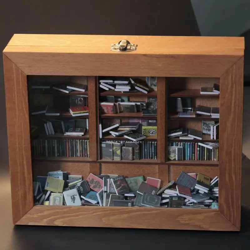 Creative Anti-Anxiety  Miniature Wood Bookcase / Bookshelf Display